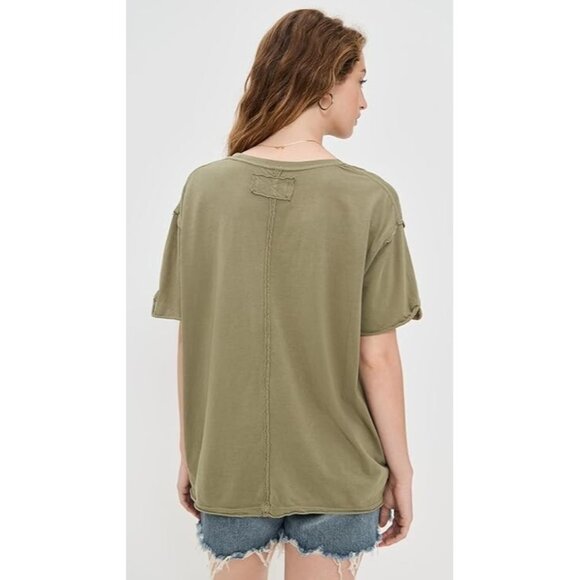 Free People We The Free Nina Tee Olive Stone ( S ) - Picture 3 of 5